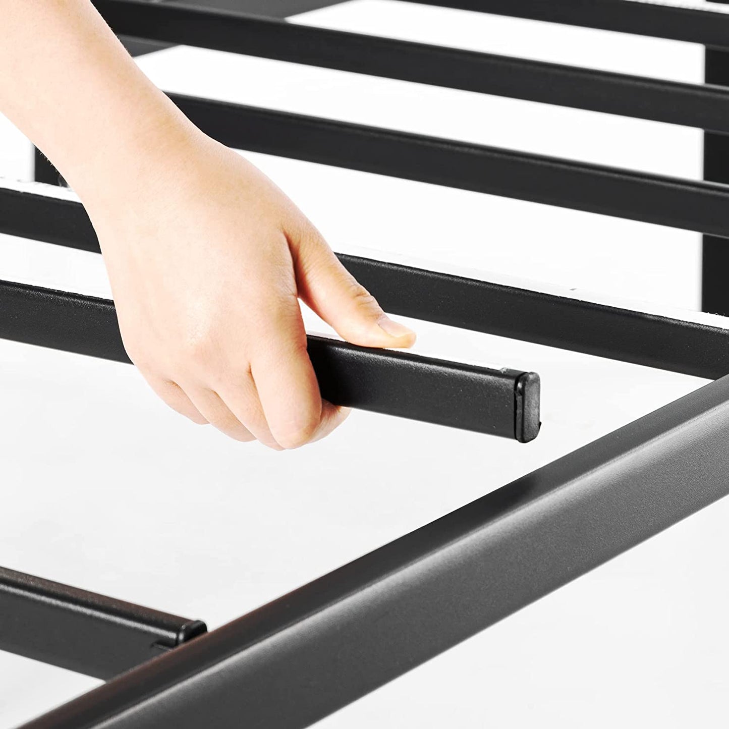 14 Inch Metal Platform Beds W/ Heavy Duty Steel Slat Mattress Foundation (No Box Spring Needed), Black