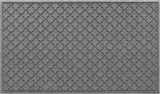 Heavy Duty Doorway Mat, 3' X 5', Made in USA, Durable & Skid-Resistant Entryway Mat, Water-Trapping, Indoor/Outdoor Decorative Floor Covering, Cordova Collection, Medium Grey
