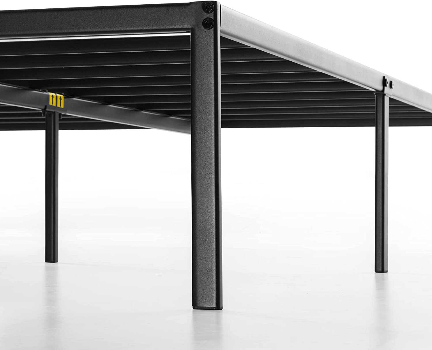 14 Inch Metal Platform Beds W/ Heavy Duty Steel Slat Mattress Foundation (No Box Spring Needed), Black